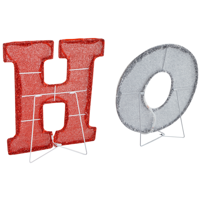 Decorazione natalizia LED per interni e per esterni con luci rosse e bianche in metallo