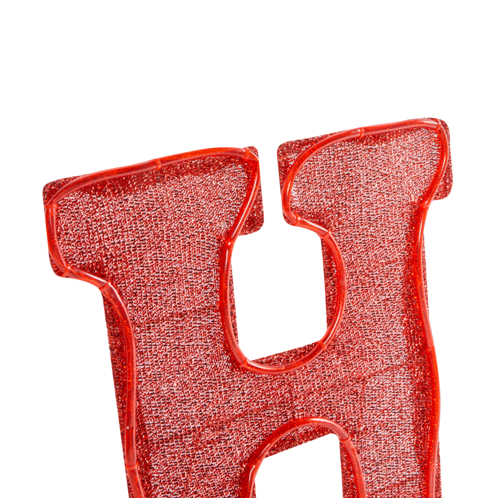 Decorazione natalizia LED per interni e per esterni con luci rosse e bianche in metallo