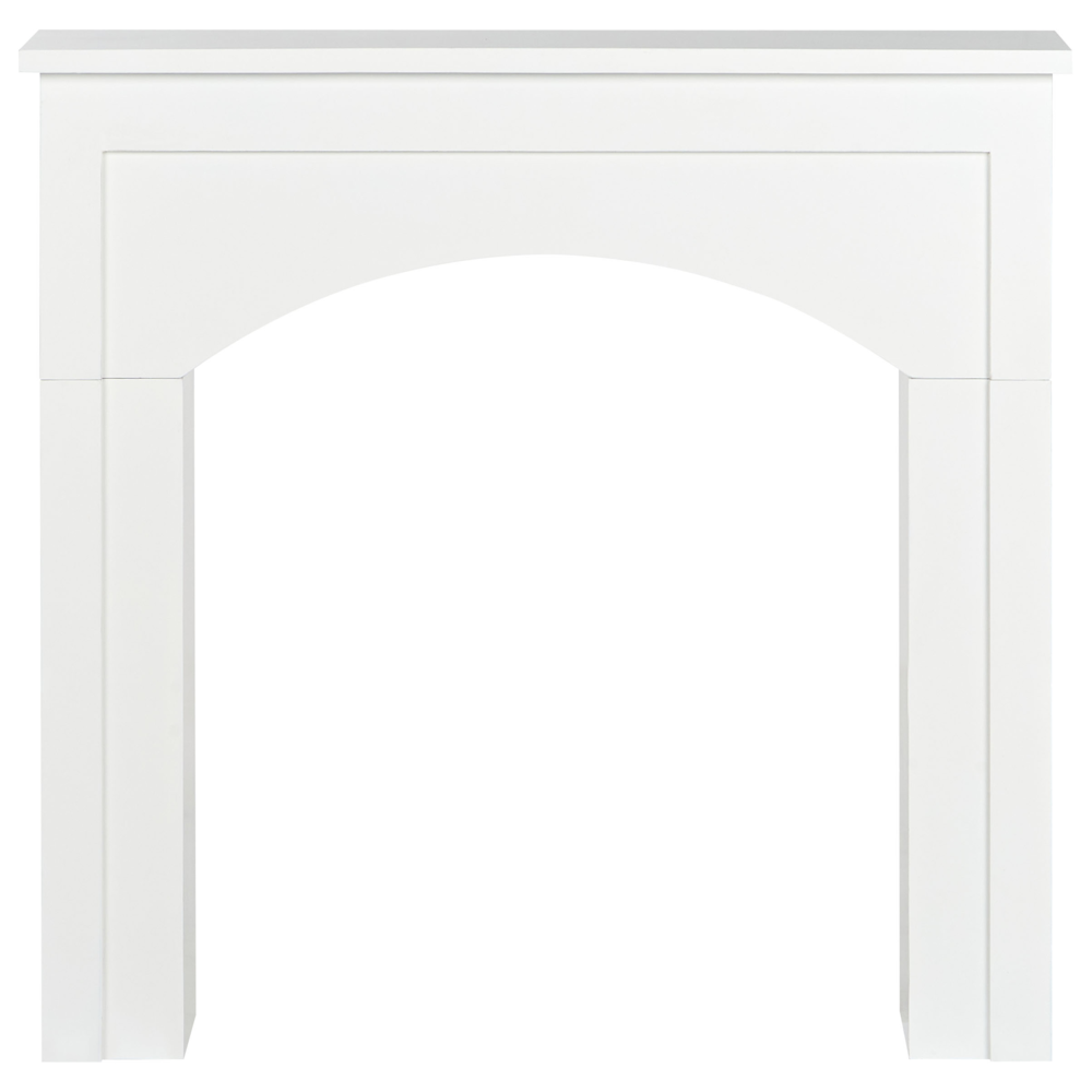 Cornice camino decorazione da soggiorno in MDF bianco stile tradizionale
