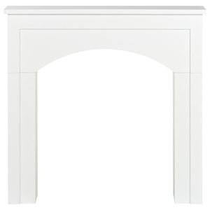 Cornice camino decorazione da soggiorno in MDF bianco stile tradizionale