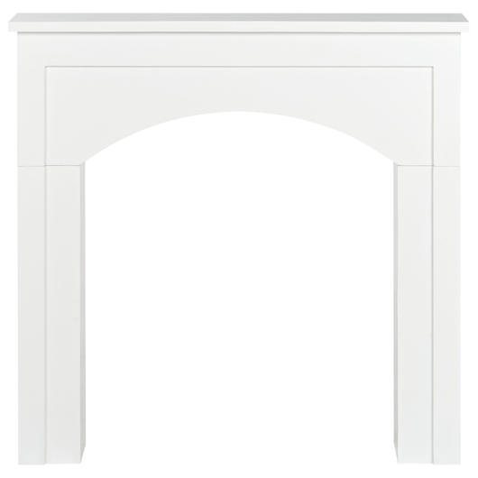 Cornice camino decorazione da soggiorno in MDF bianco stile tradizionale