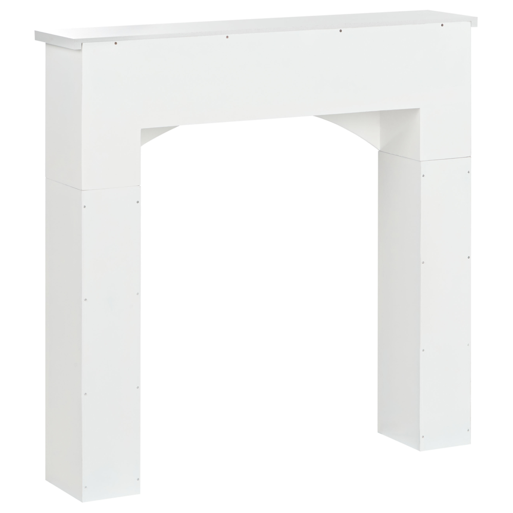 Cornice camino decorazione da soggiorno in MDF bianco stile tradizionale