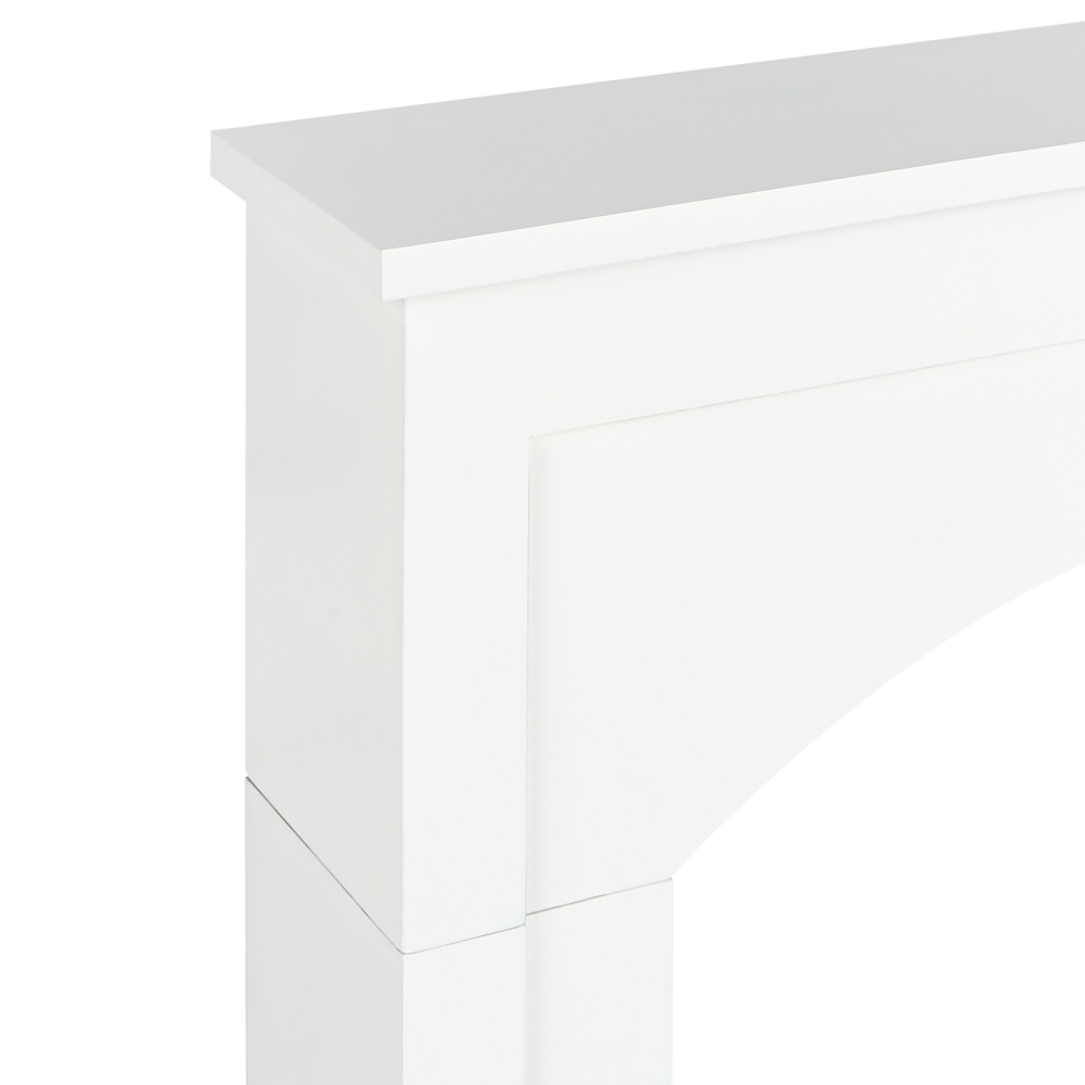 Cornice camino decorazione da soggiorno in MDF bianco stile tradizionale