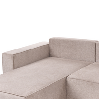 Divano letto a U in tessuto marrone chiaro 4 posti pratico vano contenitore