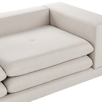 Divano moderno modulare a 2 posti imbottito tessuto poliestere beige chiaro con schienale imbottito stile moderno classico