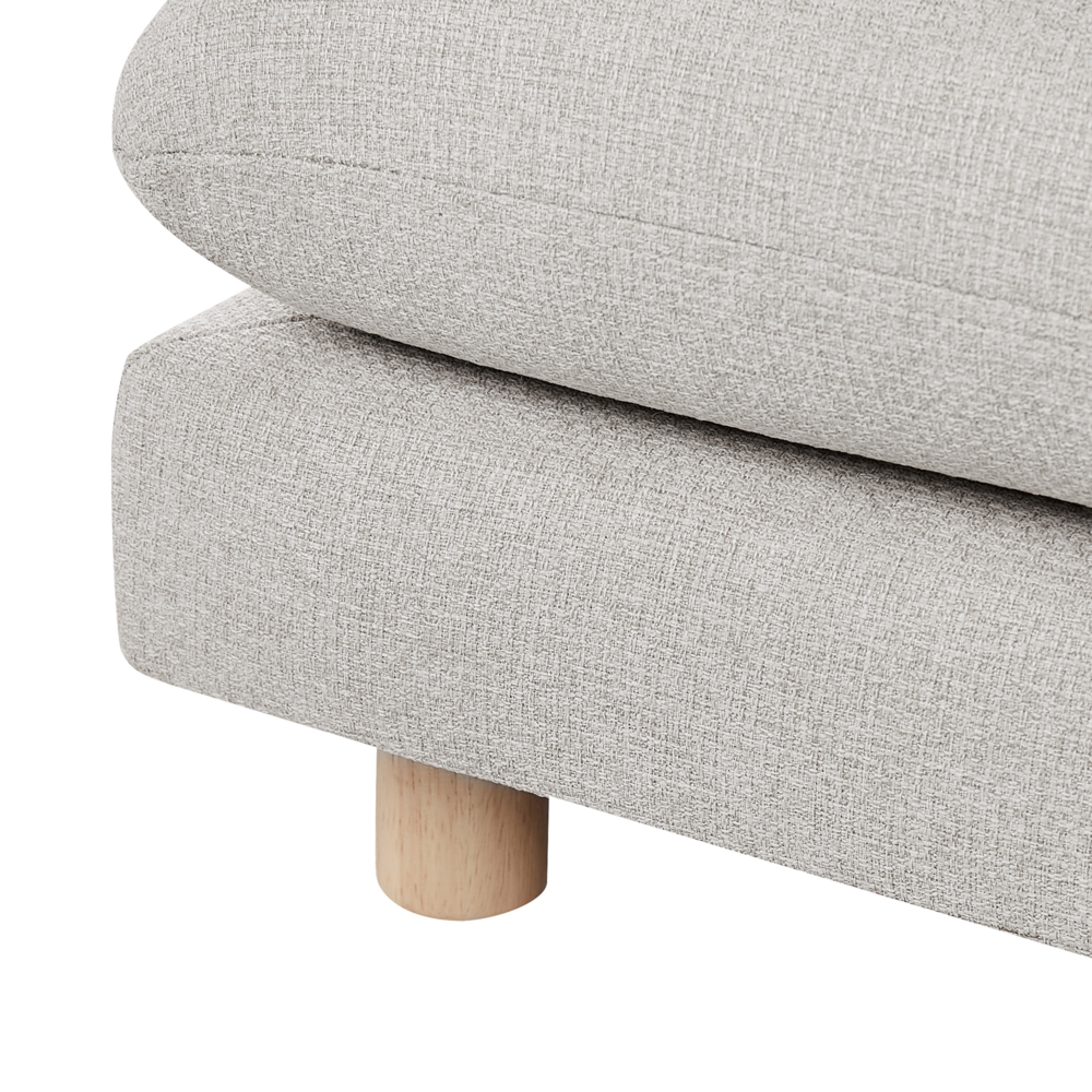 Divano moderno modulare a 2 posti imbottito tessuto poliestere beige chiaro con schienale imbottito stile moderno classico