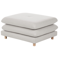 Pouf imbottito in tessuto di poliestere con cuscino Beige stile moderno