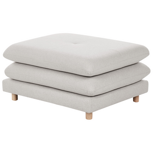 Pouf imbottito in tessuto di poliestere con cuscino Beige stile moderno