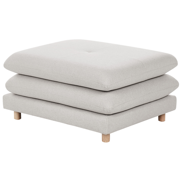 Pouf imbottito in tessuto di poliestere con cuscino Beige stile moderno