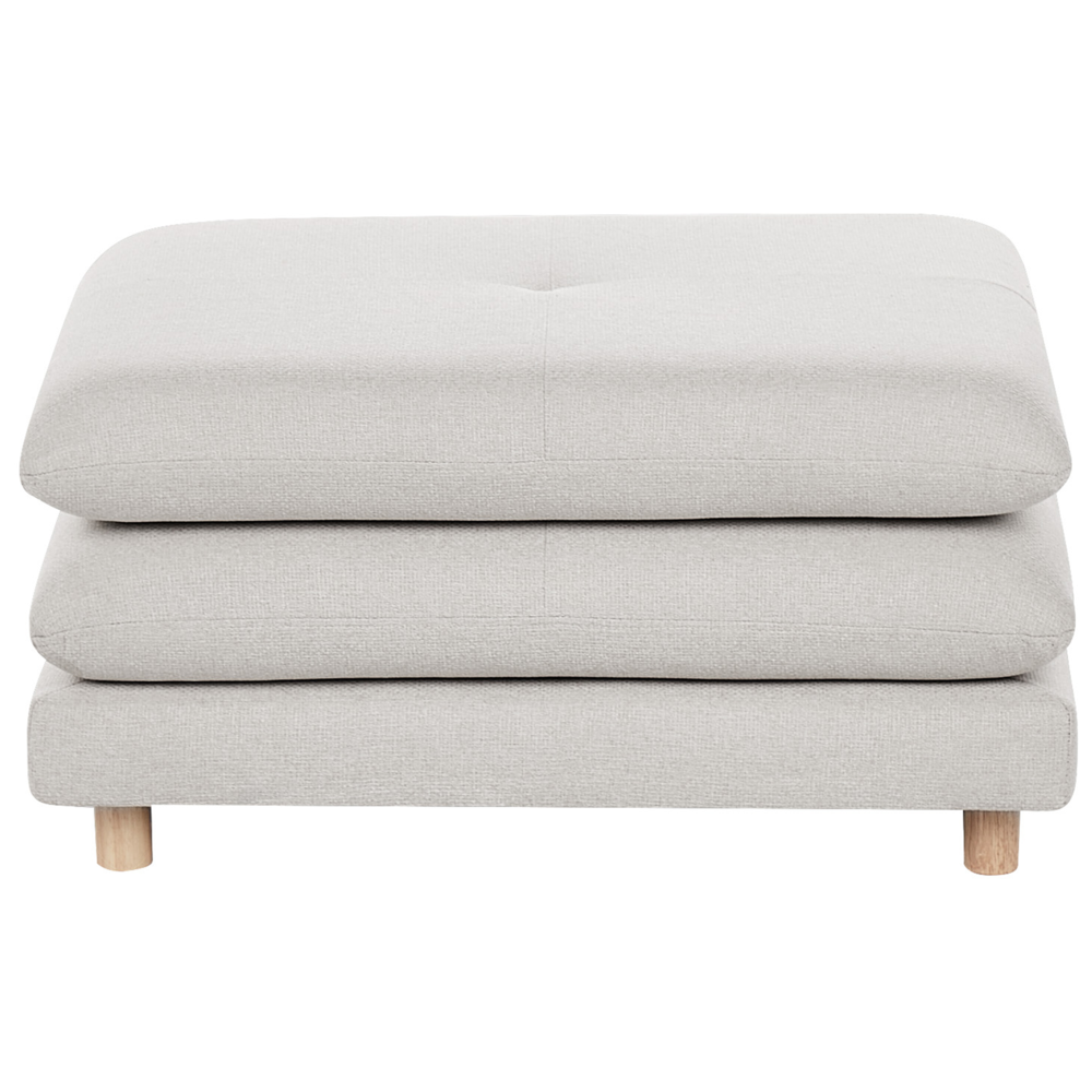 Pouf imbottito in tessuto di poliestere con cuscino Beige stile moderno