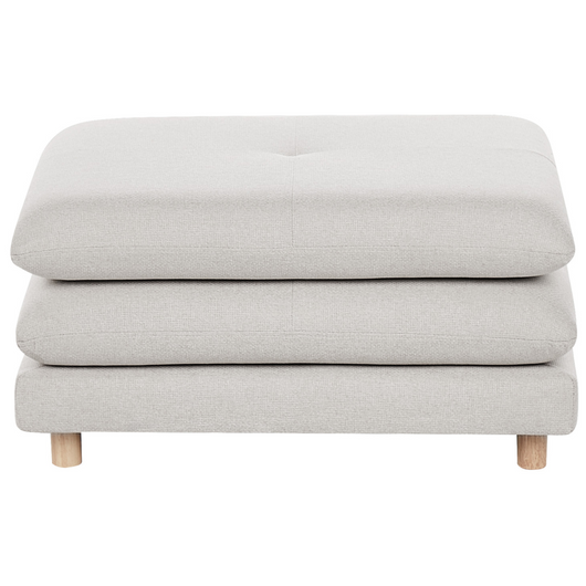 Pouf imbottito in tessuto di poliestere con cuscino Beige stile moderno