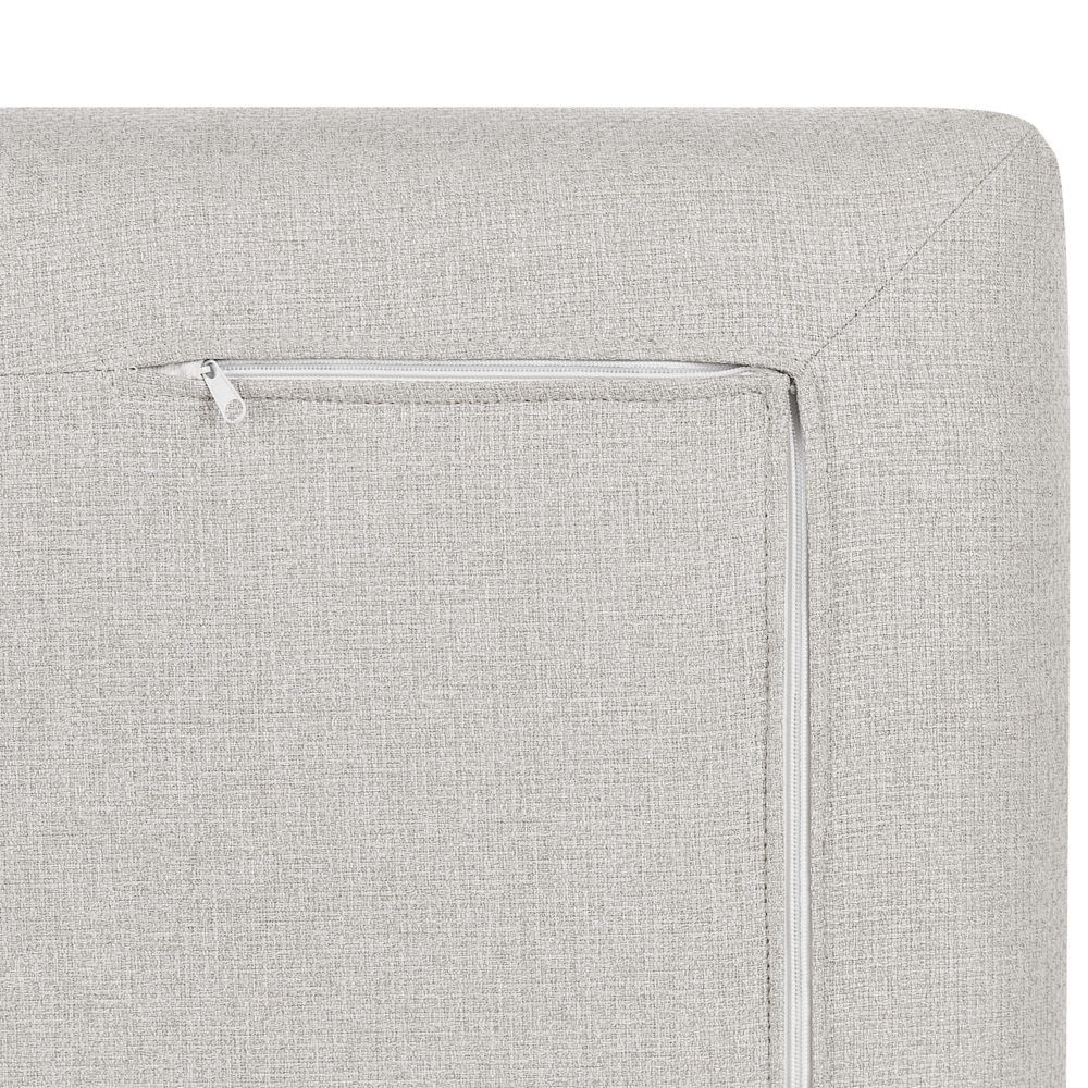 Pouf imbottito in tessuto di poliestere con cuscino Beige stile moderno