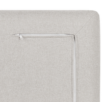 Pouf imbottito in tessuto di poliestere con cuscino Beige stile moderno