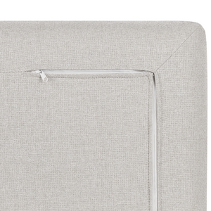 Pouf imbottito in tessuto di poliestere con cuscino Beige stile moderno