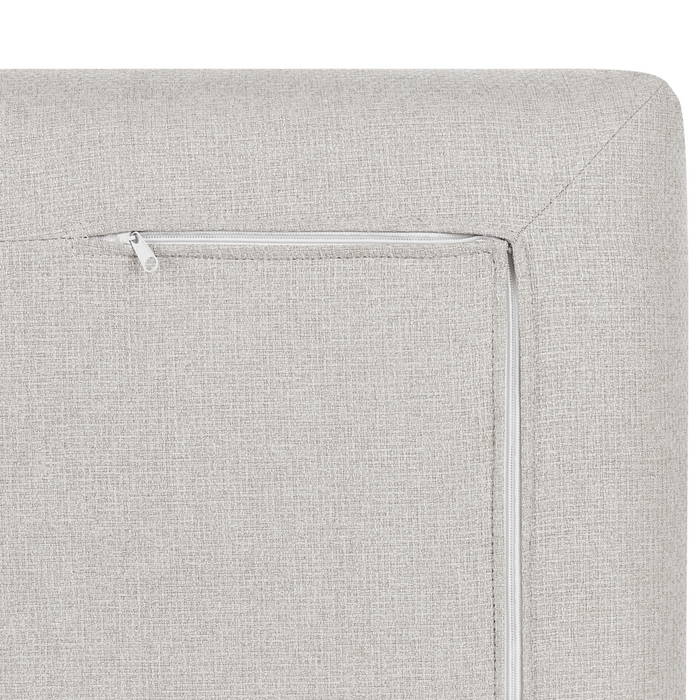 Pouf imbottito in tessuto di poliestere con cuscino Beige stile moderno