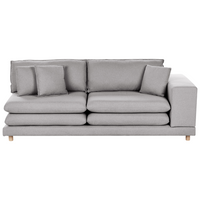 Divano moderno modulare a 2 posti imbottito tessuto poliestere grigio chiaro con schienale imbottito stile moderno classico