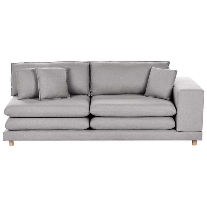 Divano moderno modulare a 2 posti imbottito tessuto poliestere grigio chiaro con schienale imbottito stile moderno classico