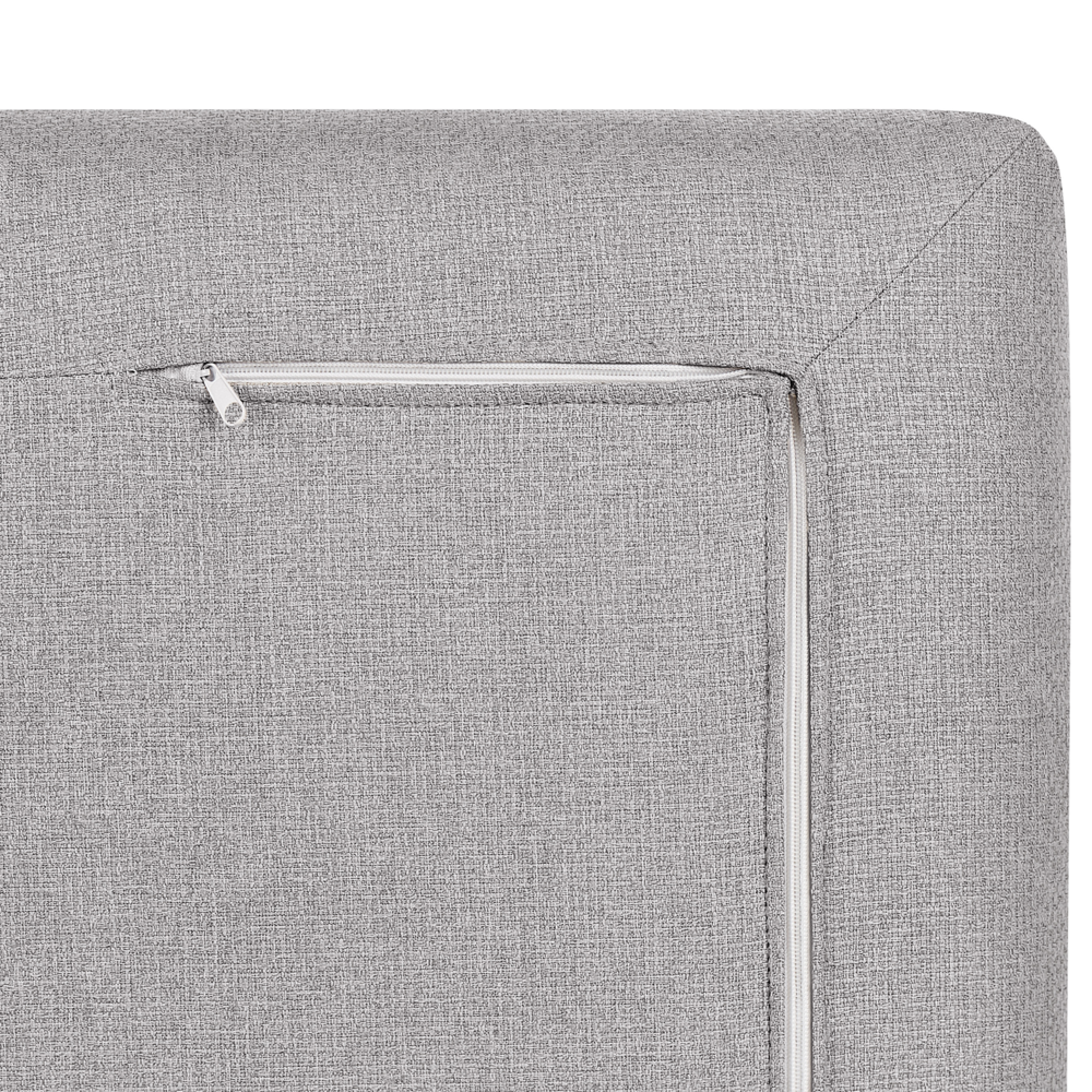 Divano moderno modulare a 2 posti imbottito tessuto poliestere grigio chiaro con schienale imbottito stile moderno classico