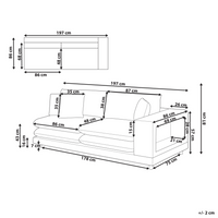 Divano moderno modulare a 2 posti imbottito tessuto poliestere grigio chiaro con schienale imbottito stile moderno classico