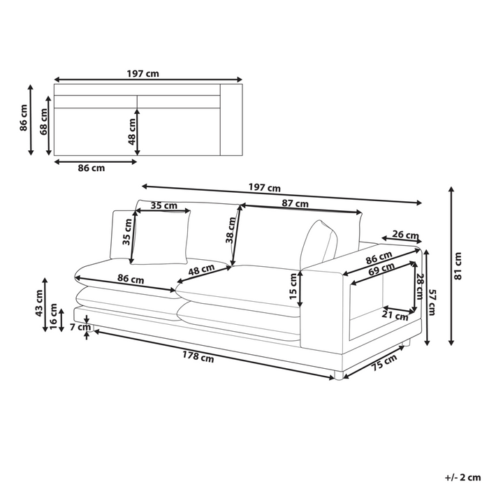 Divano moderno modulare a 2 posti imbottito tessuto poliestere grigio chiaro con schienale imbottito stile moderno classico