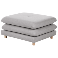 Pouf imbottito in tessuto di poliestere con cuscino grigio stile moderno
