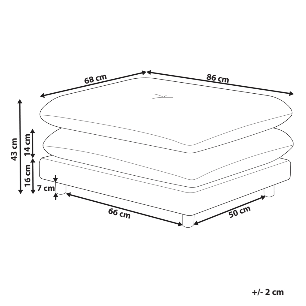 Pouf imbottito in tessuto di poliestere con cuscino grigio stile moderno