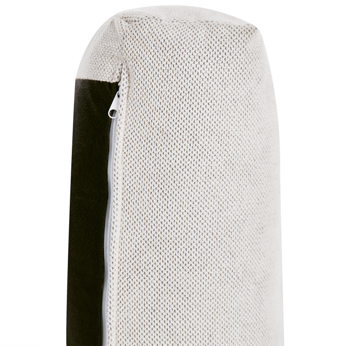 Divano a 3 posti in tessuto bianco sporco con gambe nere stile retro imbottito