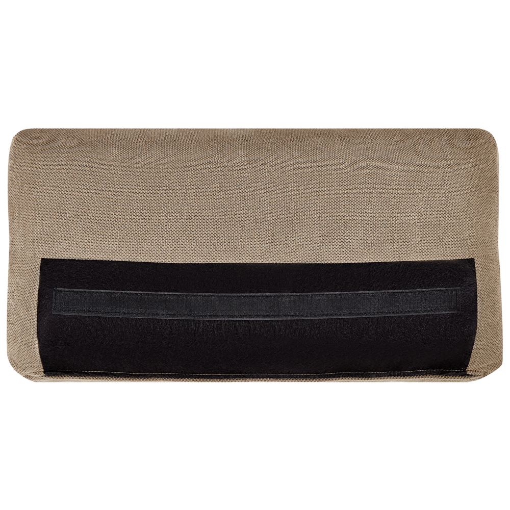 Divano a 3 posti in tessuto marrone chiaro con gambe nere stile retro imbottito