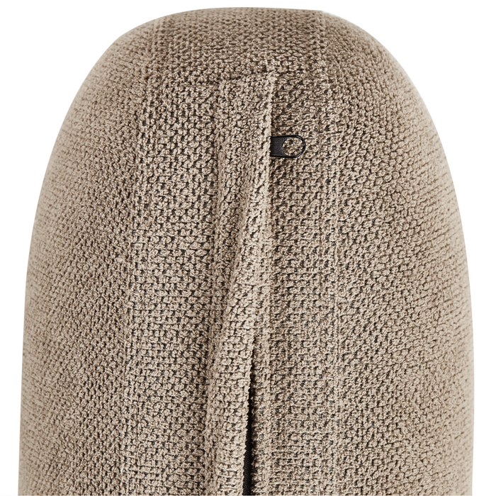 Divano a 3 posti gambe in tessuto marrone chiaro in legno con seduta spessa stile retro