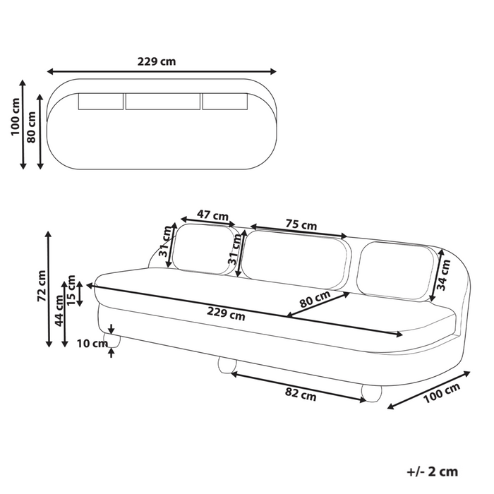 Divano a 3 posti gambe in tessuto marrone chiaro in legno con seduta spessa stile retro