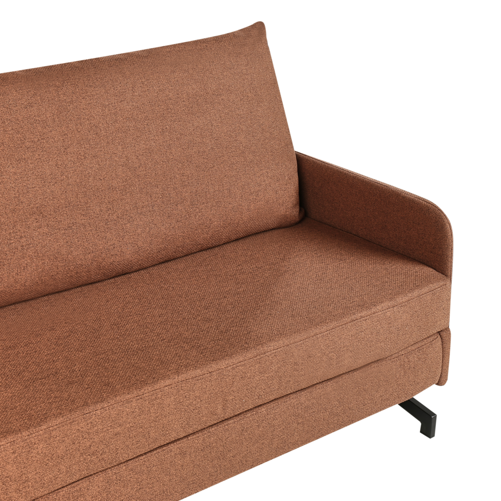 Divano letto rivestito in tessuto rosso 2 posti soggiorno moderno