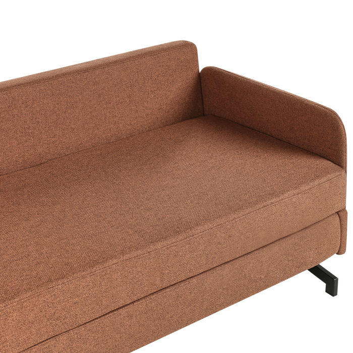 Divano letto rivestito in tessuto rosso 2 posti soggiorno moderno