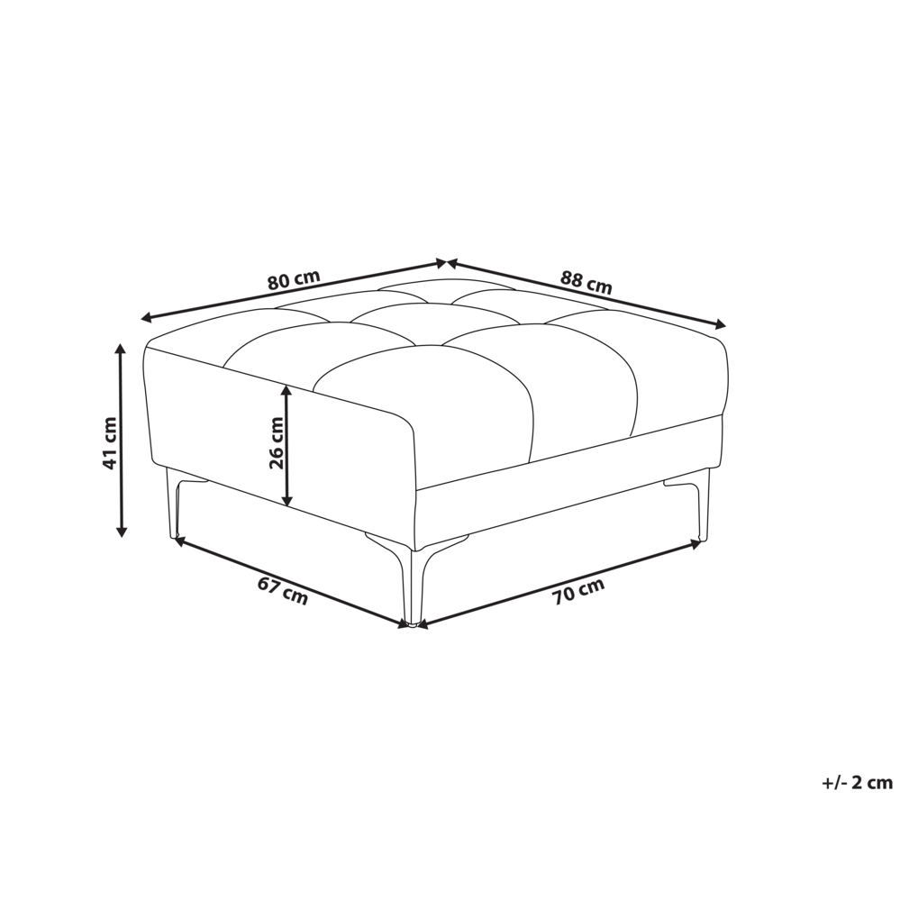 Ottomana in tessuto bianco sporco 80 x 88 x 41 cm Poggiapiedi Divano Fine