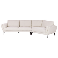 Divano a 3 posti in tessuto beige chiaro con schienale imbottito elegante moderno minimalista