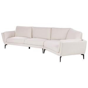 Divano a 3 posti in tessuto beige chiaro con schienale imbottito elegante moderno minimalista