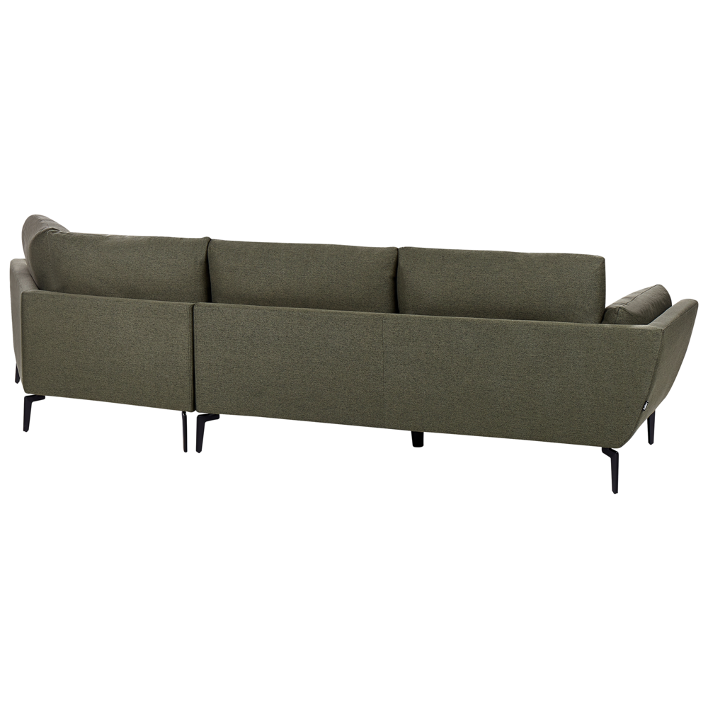 Divano a 3 posti in tessuto verde con schienale imbottito elegante moderno minimalista