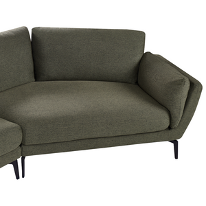 Divano a 3 posti in tessuto verde con schienale imbottito elegante moderno minimalista