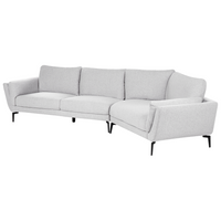 Divano a 3 posti in tessuto grigio chiaro con schienale imbottito elegante moderno minimalista