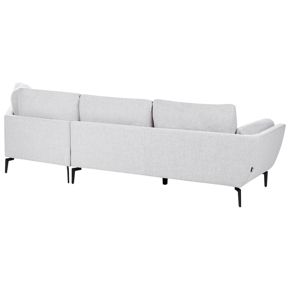 Divano a 3 posti in tessuto grigio chiaro con schienale imbottito elegante moderno minimalista