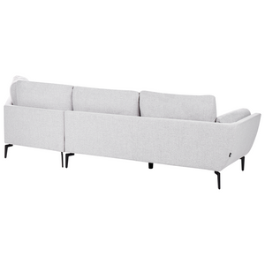 Divano a 3 posti in tessuto grigio chiaro con schienale imbottito elegante moderno minimalista