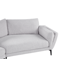 Divano a 3 posti in tessuto grigio chiaro con schienale imbottito elegante moderno minimalista