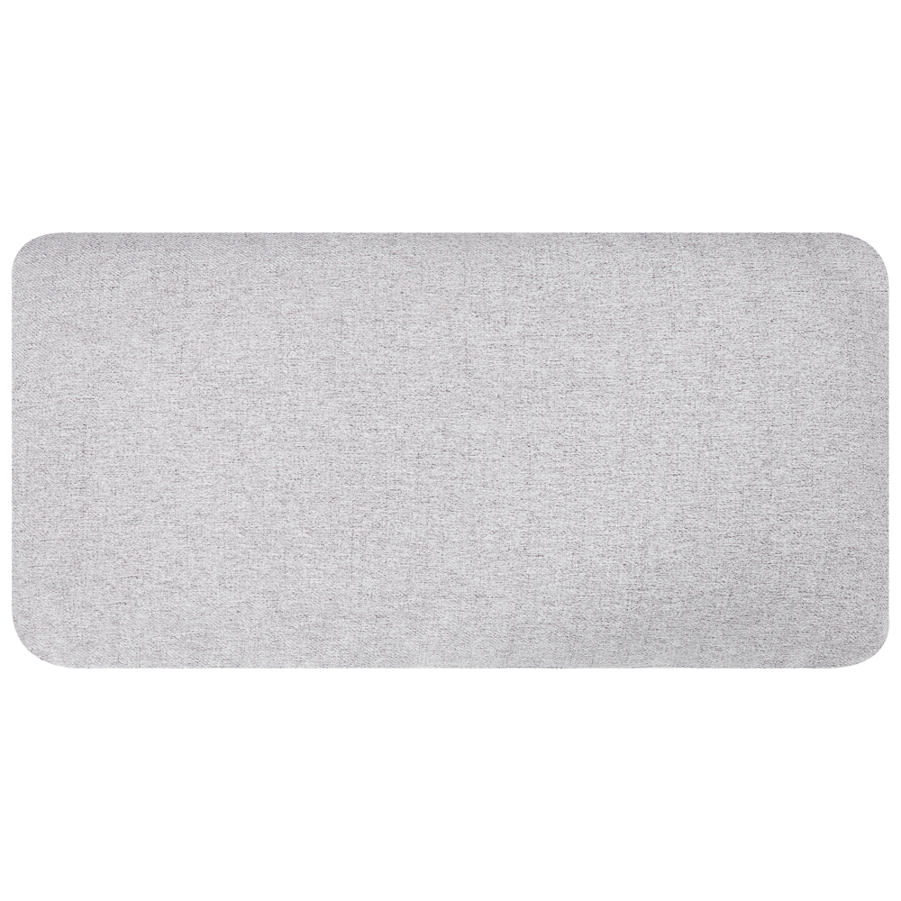 Divano a 3 posti in tessuto grigio chiaro con schienale imbottito elegante moderno minimalista