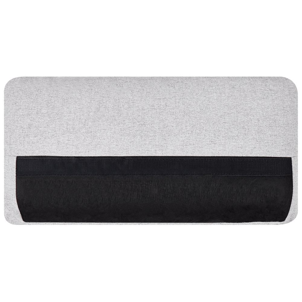 Divano a 3 posti in tessuto grigio chiaro con schienale imbottito elegante moderno minimalista