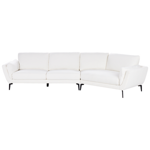 Divano a 3 posti in tessuto bouclè bianco con schienale imbottito elegante moderno minimalista