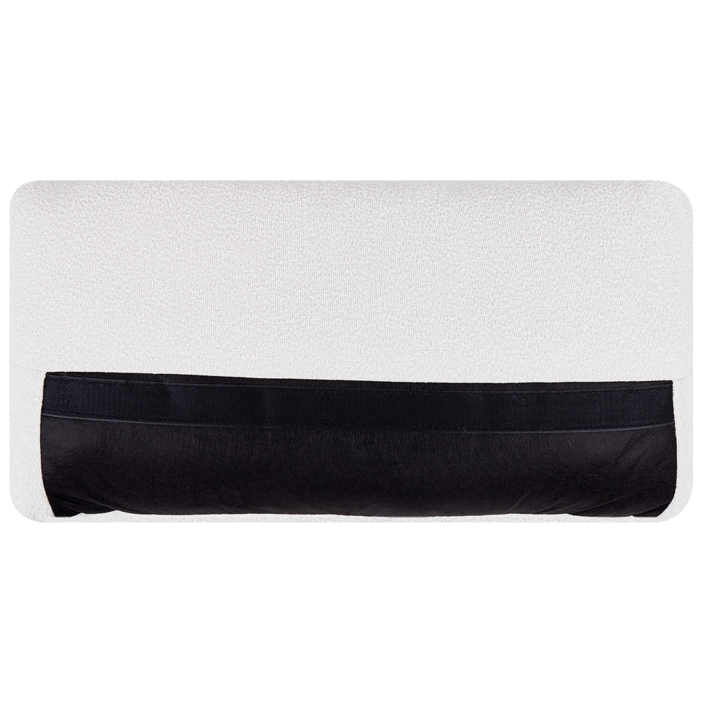 Divano a 3 posti in tessuto bouclè bianco con schienale imbottito elegante moderno minimalista