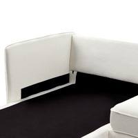 Divano angolare destro Bianco sporco Boucle Gambe in metallo Schienale a cuscino Cuscini sparsi Design moderno