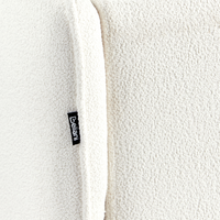 Divano angolare destro Bianco sporco Boucle Gambe in metallo Schienale a cuscino Cuscini sparsi Design moderno