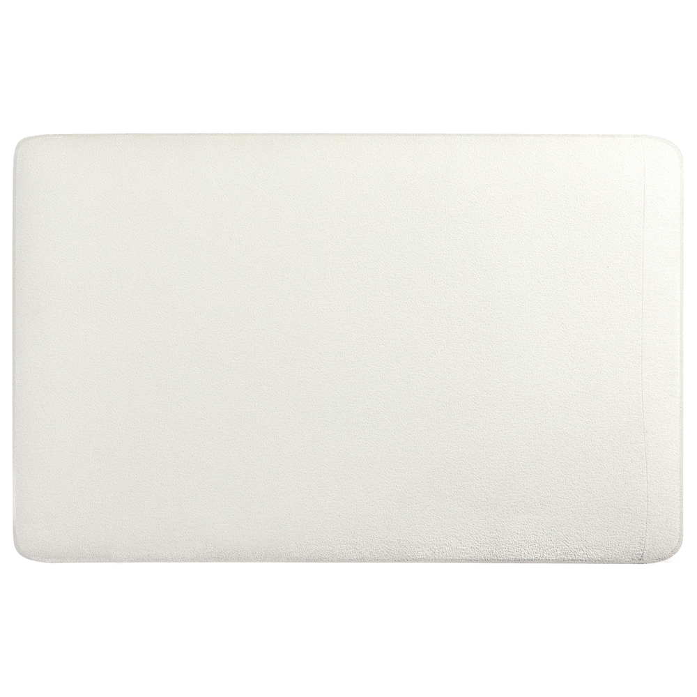 Divano angolare destro Bianco sporco Boucle Gambe in metallo Schienale a cuscino Cuscini sparsi Design moderno