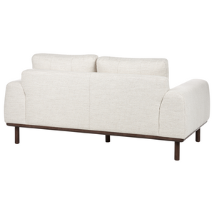 Divano a 2 posti in tessuto Beige chiaro Soggiorno in stile moderno Gambe in legno scuro