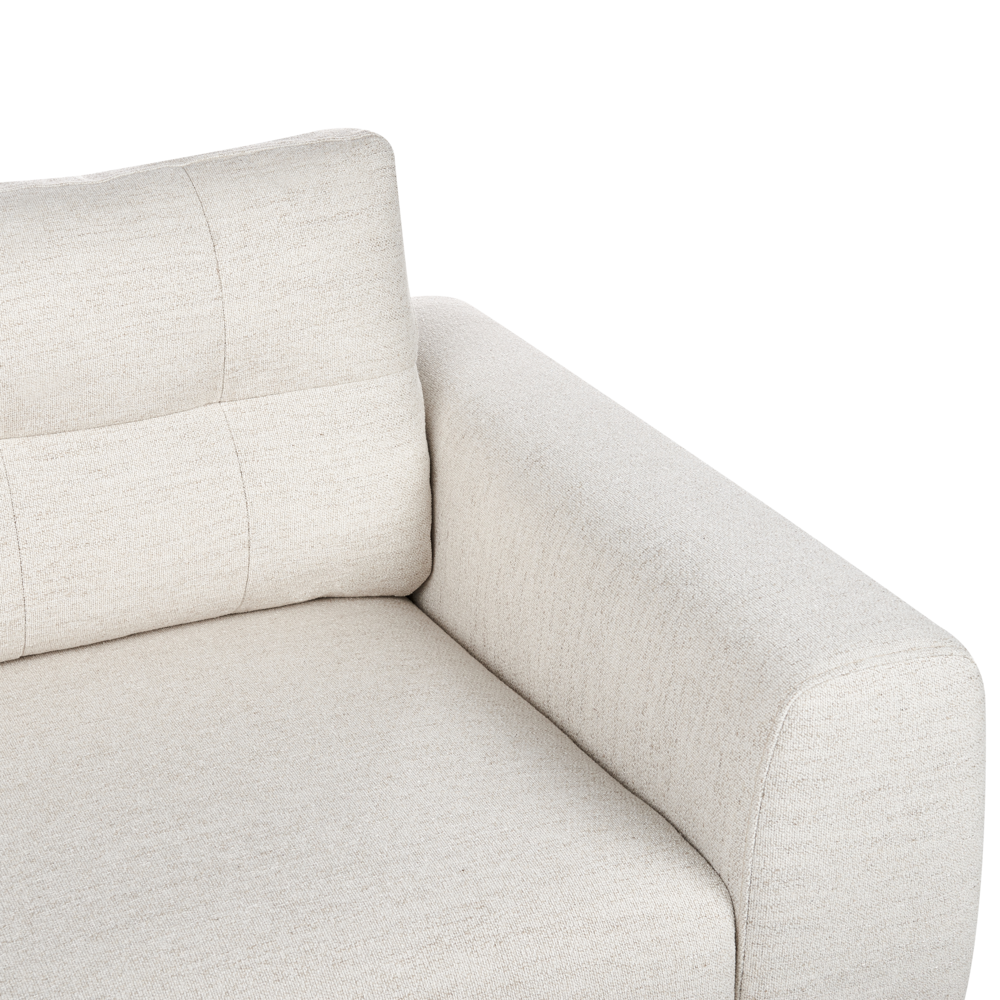 Divano a 2 posti in tessuto Beige chiaro Soggiorno in stile moderno Gambe in legno scuro